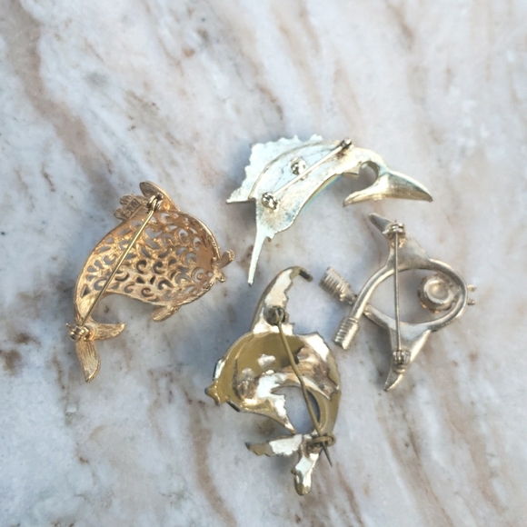 Lot of 4 Vintage Fish Brooches - Picture 7 of 8